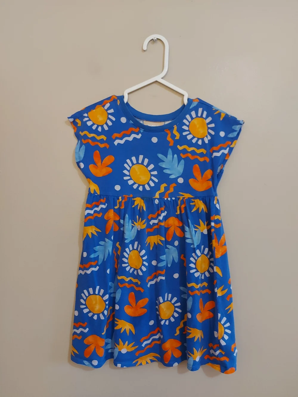 Old Navy Blue Sun & Floral Print Cotton Sun Dress – Size 5T EUC - Picture 2 of 16